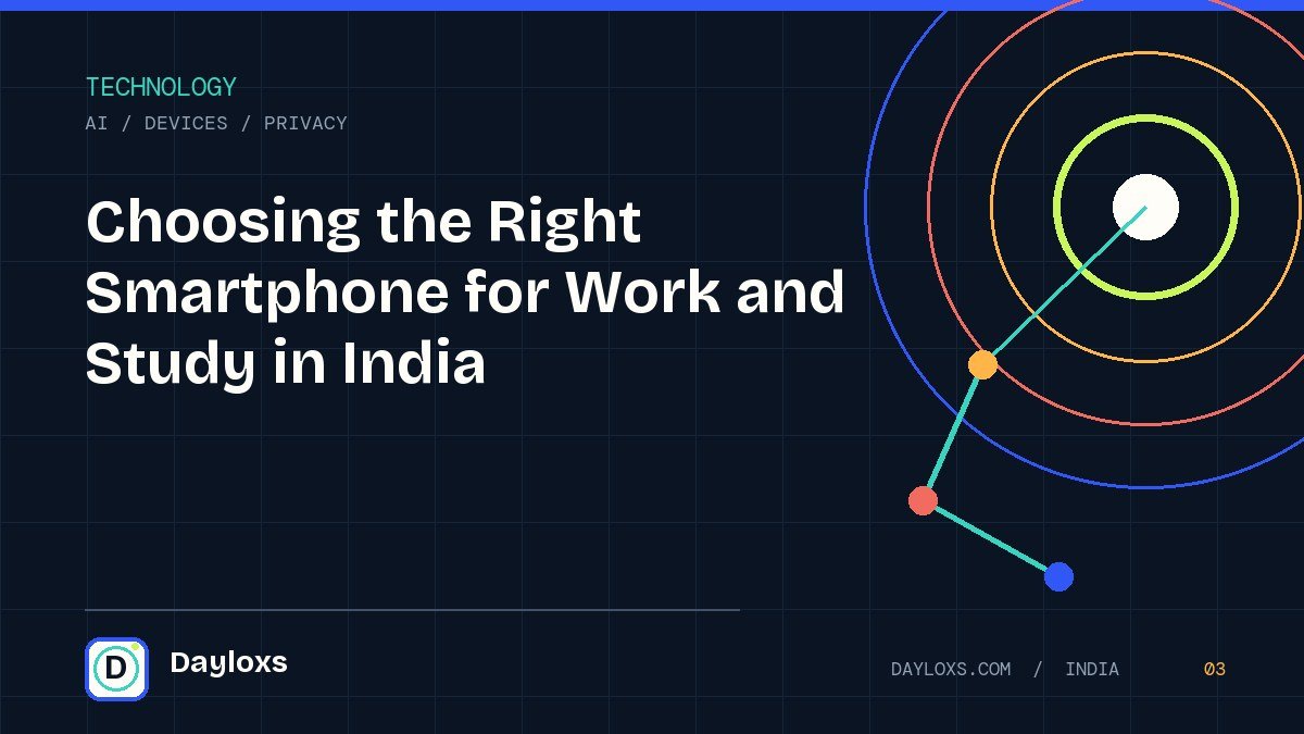 Choosing the Right Smartphone for Work and Study in India illustrated field guide by Dayloxs