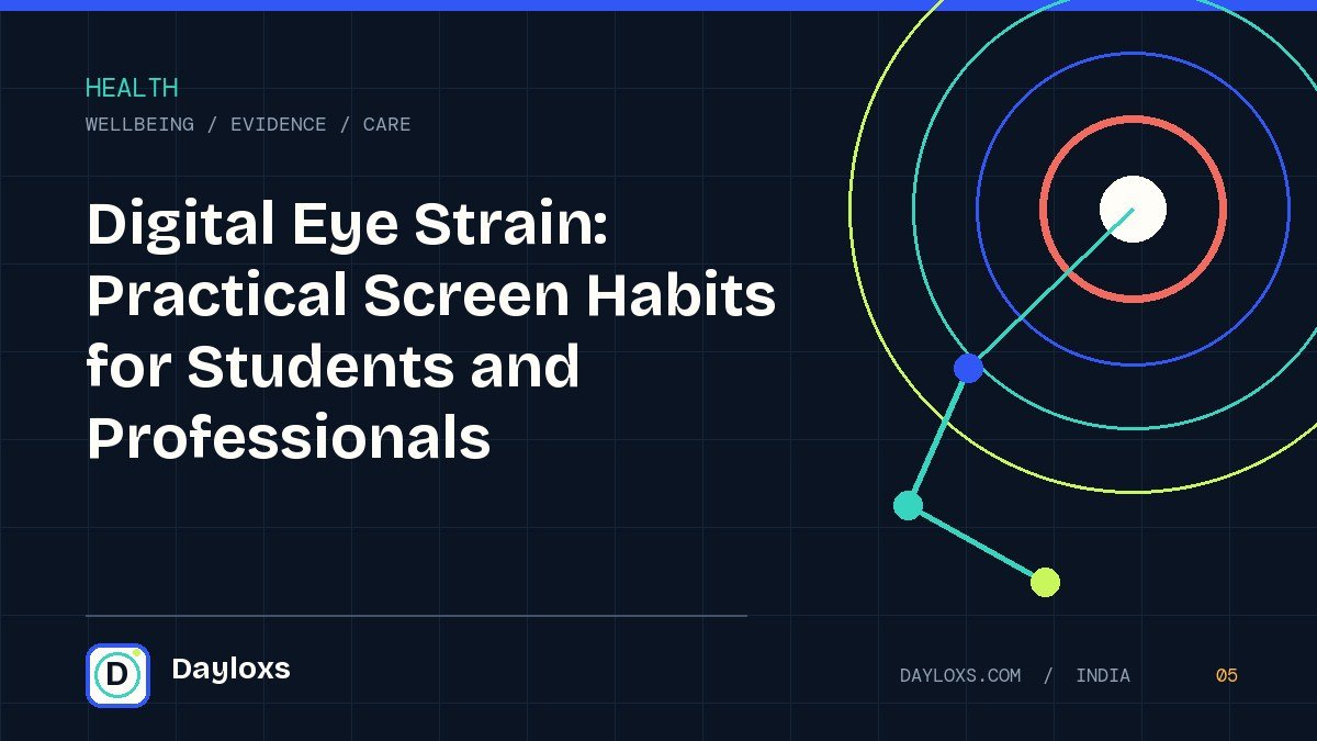 Digital Eye Strain: Practical Screen Habits for Students and Professionals illustrated field guide by Dayloxs