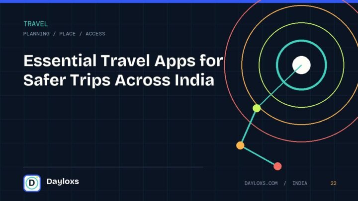Essential Travel Apps for Safer Trips Across India illustrated field guide by Dayloxs